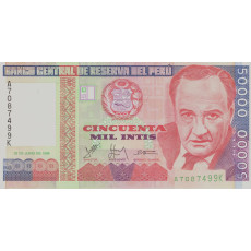 50.000 Intis 1988 Peru Biljet